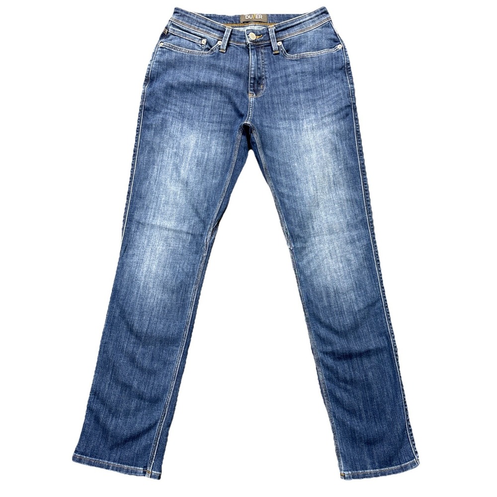DU/ER Jeans Mens 30X32 Blue L2X Relaxed Taper Denim Stretch Performance Coolmax